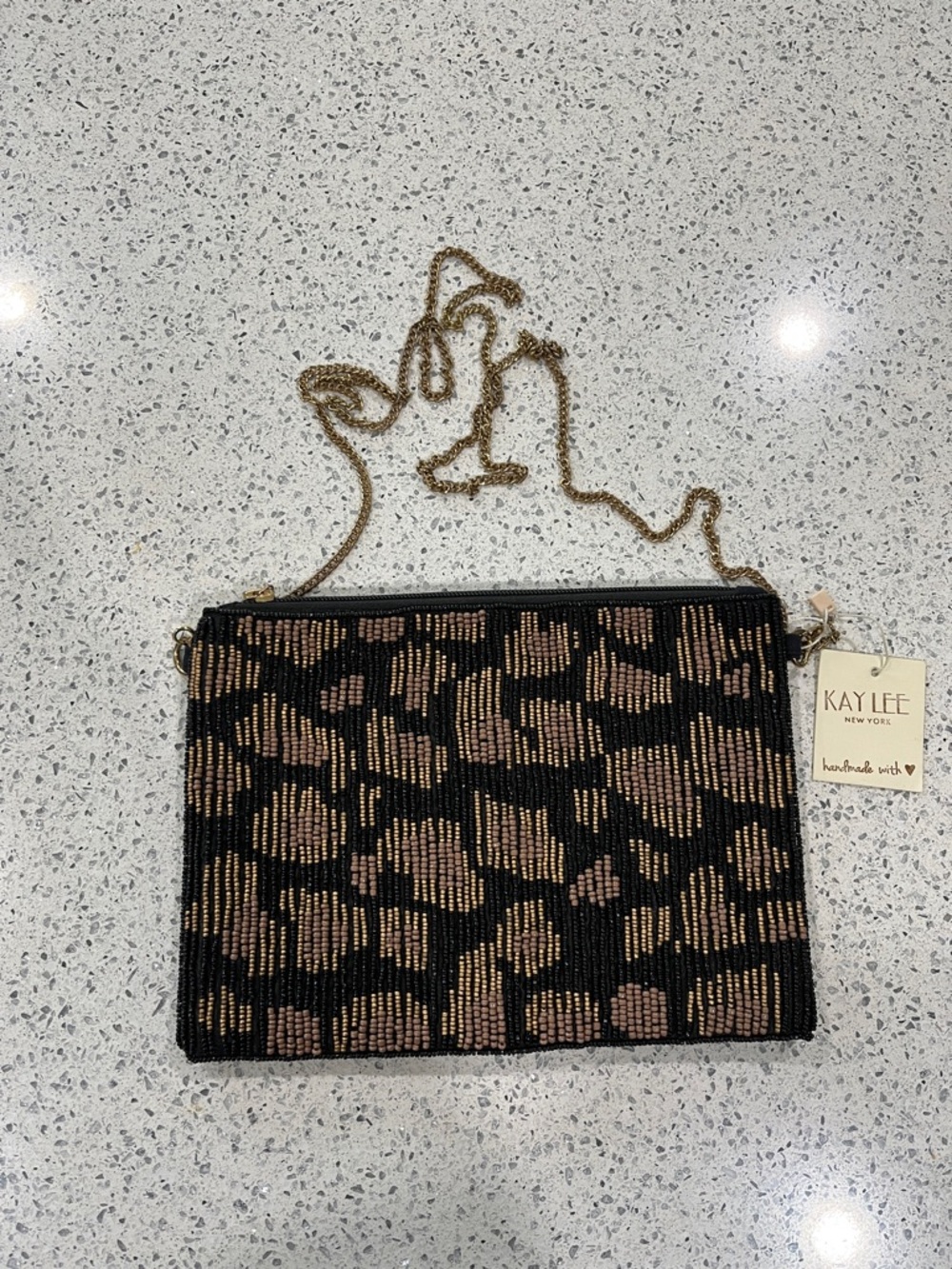 NWT Kaylee New York Beaded Crossbody Clutch